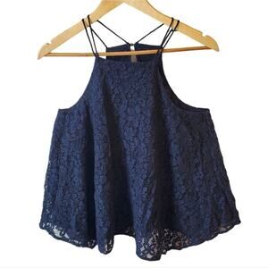 Abercrombie and Fitch Navy lace cami halter top size S
